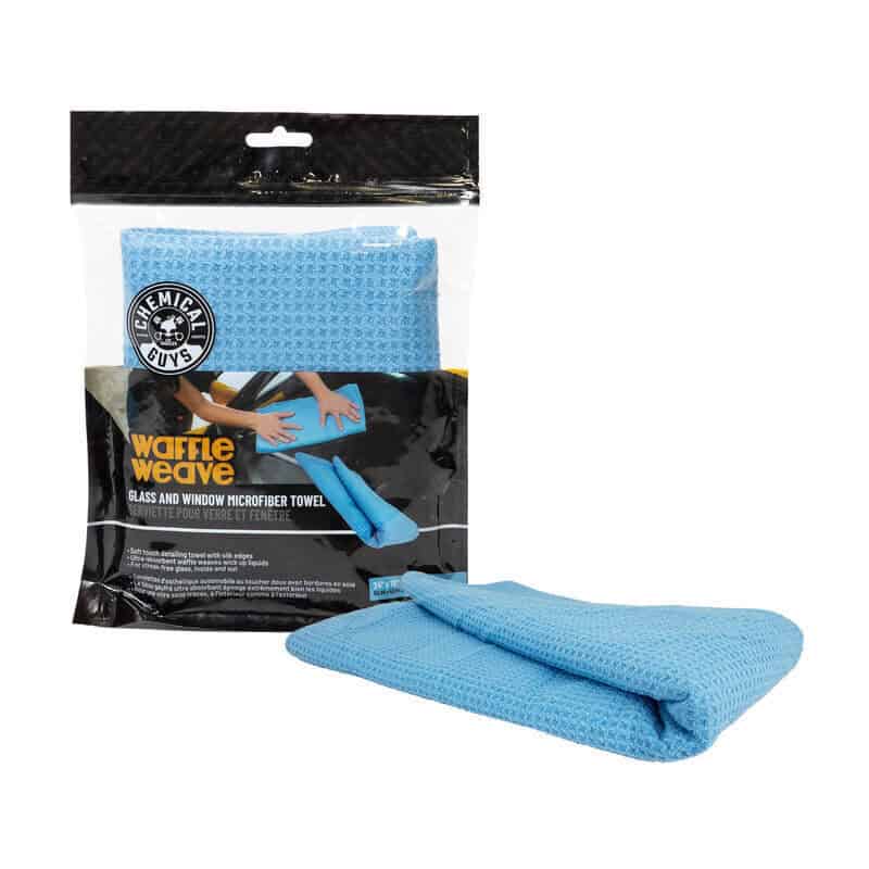Chemical Guys Waffle Weave Glass & Window Microfiber Towel - Blue Chemical Guys Waffle Weave Glass & Window Microfiber Towel - Blue