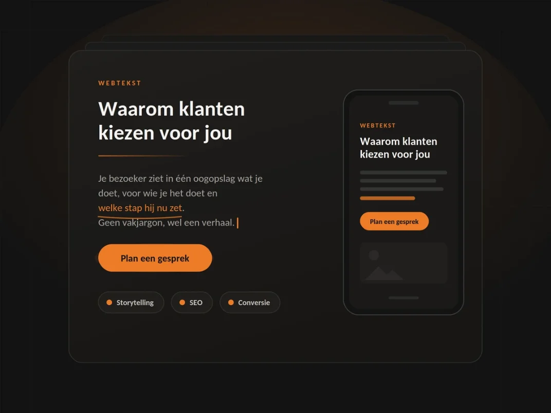 Foto: tekstschrijver aan het werk